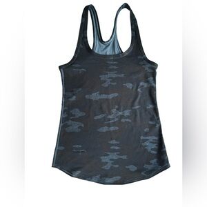 Lululemon Studio Racerback Blue Camo Tank Top Size 6 8 Activewear Workout Gym